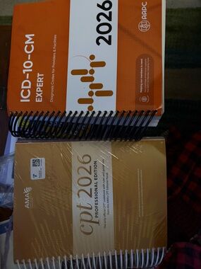 CPT 2026 & ICD-10-CM 2026 Coding Set - Gold and Orange